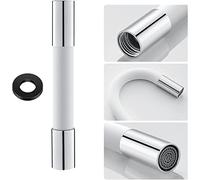 Rallonge Robinet Cuisine, Extension Robinet Cuisine, Prolongateur Robinet, Rallonge De Robinet, Robinet à Rallonge Rotatif Multifonctionnel, Extension Robinet Lavabo Shampooing Blanc 20x2x2cm