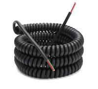 Rallonge robuste en spirale à ressort 18 AWG, fil télescopique à 4 conducteurs rétractable pour noyaux d'alimentation, spirales à ressort, câble noir