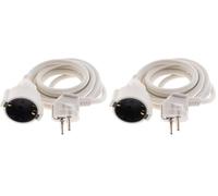 Rallonge Schuko HO5VV-F 3G1,5mm² 2m - Blanc - Zenitech (Lot de 2)