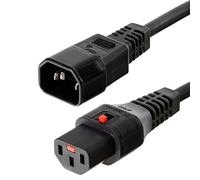 Rallonge secteur a verrouillage noir - 50 cm