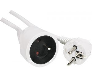 Rallonge secteur tripolaire blanche - 10,0 m