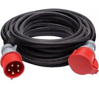 Rallonge Solight - connecteur, 25m, 400V/32A, noir, câble en caoutchouc H05RR-F 5G 2.5mm2