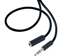 Rallonge SpeaKa Professional SP-7870468 Jack audio [1x Jack mâle 3.5 mm - 1x Jack femelle 3.5 mm] 3.00 m noir gaine ultra-douce