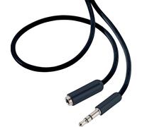 Rallonge SpeaKa Professional SP-7870692 Jack audio [1x Jack mâle 3.5 mm - 1x Jack femelle 3.5 mm] 1.50 m noir gaine ultra-douce