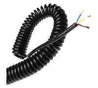 Rallonge spiralée à ressort, câble 3 conducteurs en fil noir, broches de 0,2 mm/0,5 mm/1, mm, compatible avec les câbles section 15/17/18/20/24 AWG