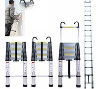 Rallonge télescopique en aluminium 6,2 m - Pliable antidérapant multifonction avec crochets amovibles pour un usage domestique Idéal pour nettoyer et atteindre des zones élevées