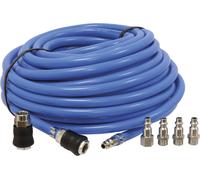 Rallonge tuyau air comprimé raccords rapides 20 bar 8x14mm 20m avec 5 raccords rapides STILKER - 06498