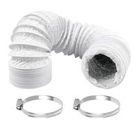 Rallonge Tuyau Climatiseur Mobile, 3m Rallonge Tuyau Diamètre de 100mm, Gaine Ventilation en Aluminium D'évacuation D'air, avec 2 Colliers de Serrages