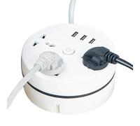 Rallonge Universelle | Adaptateur de Prise de Voyage, rallonge rétractable de 5,9 Pieds,Chargement de Bureau Portable à 3 Ports USB, Adaptateur de Voyage Universel, Adaptateur de Voyage International