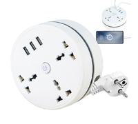 Rallonge Universelle, multiprise Universelle Rallonge de 6,5 Pieds 3 Ports | Adaptateur de universel Rétractable pour les s, les bateaux de croisière, la maison, la multiprise