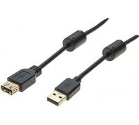 RALLONGE USB 2.0 A / OR + FERRITES NOIRE - 5,0 m