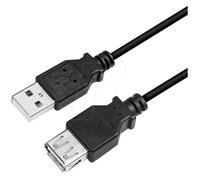 Rallonge USB 2.0 - LogiLink - 2,0 m - Noir - USB-A mâle/femelle - 480 Mbps
