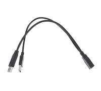 Rallonge USB 2 Mâles vers 1 Femelle pour Disque Dur Mobile Noir | Répartiteur D’alimentation USB en Y, Transfert Rapide et Alimentation Renforcée, Plastique et Métal