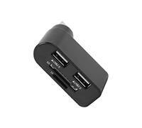 Rallonge USB, 2 ports avec port de carte mémoire pour disques durs et souris sans fil pour appareils photo pour lecteur de cartes 480 Mbit/s