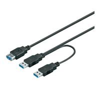 Rallonge USB 3.0 - Goobay - 0.30 m - 2x USB A mâle - 1x USB A femelle - Alimentation supplémentaire