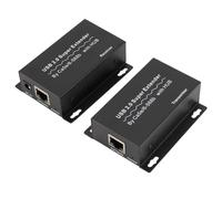 Rallonge USB, 393,7 Pieds, 480 Mbps sur Ethernet Cat5e/6, 4 Ports USB 2.0, Extension de Webcam Plug and Play, Prise en Charge de 2 Caméras Web Fonctionnant de Manière (Prise UE