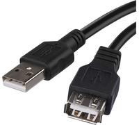 Rallonge USB A mâle vers prise A femelle pour charge et transfert de données, câble USB 2.0 de 2 m pour charge rapide et transfert de données, haute vitesse 480 Mbit/s, noir