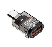 Rallonge USB C avec indicateurs lumineux et coque transparente type adaptateur mâle vers femelle pour ordinateur portable, téléphone portable, type OTG