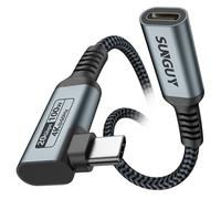 Rallonge usb c,Câble Rallonge USB Tipo C coudé de 0,5m 20Gbps 100W USB 3.2 GEN 2,transmission vidéo 4K@60Hz,compatible avec iphone15,MacBook M1 M2,iPad Pro 2021/2020,PSVR2,hub-Gris