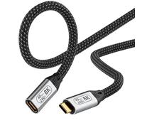 rallonge usb c male femelle 2M,Compatible Thunderbolt 4 rallonge et USB4 Transmission de données 40Gbps,Charge Rapide 240W（48V5A）,Transmission Vidéo 8K@60Hz, Nylon Tressé-Câble Haute Performance.