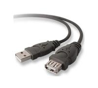 Câble d'extension Belkin USB 2.0 A Mâle/Femelle 3m Noir - Connecteurs USB-A, Débit 480 Mbit/s, Tension 5V - Réf. F3U153BT3M