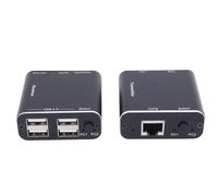 Rallonge USB sur Cat5e/6/7 50 M, 4 Ports USB 2.0, Rallonge de Commutateur Longue Portée Plug and Play, Prend en Charge Tous Les Systèmes D'exploitation, Clavier et Souris