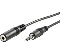 Rallonge Value 11.99.4353 Jack audio [1x Jack mâle 3.5 mm - 1x Jack femelle 3.5 mm] 3.00 m noir blindé