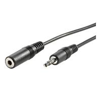 Rallonge Value 11.99.4355 Jack audio [1x Jack mâle 3.5 mm - 1x Jack femelle 3.5 mm] 5.00 m noir blindé