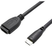 Rallonge Value HDMI Fiche mâle HDMI-Mini-C, Prise femelle HDMI-A 0.15 m noir 12.99.3120 Câble HDMI
