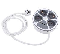 Rallonge W-30015 3 x 1,5 mm² douilles Schuko : 6 PVC blanc 2 m 16 A PLASTROL