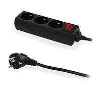 Rallonge W-98185 3G1mm² 1,5m PVC noir prises supplémentaires : 3 10A PLASTROL