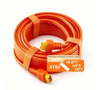 Rallonge XT60 Femelle vers Mâle 5m 12AWG Câble d'extension XT60 | Brides à scratch orange haute visibilité, connecteur monobloc, rallonge panneau solaire