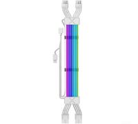 Rallonges de câble RVB pour bloc d'alimentation et GPU avec bornes en U plaquées or en silicone flexible et interface de synchronisation 5 V ARGB (2 x 8P)