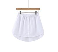 Rallonges de Chemise Mini-Jupe pour Femme, Ensemble de Balayage Inférieur à Superposition réglable, A Version Mini Jupe Chemise Extenders, pour Pull, Sweat, Veste, Manteau (Blanc, S)