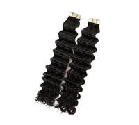 rallonges de ruban Extensions de cheveux humains à bande adhésive, cheveux humains, bouclés, noirs, invisibles, 20 pièces/ensemble Extensions de cheveux(60 pcs,16 inches)