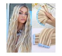 rallonges de ruban Extensions de cheveux naturels lisses, noirs, bruns, blonds, à bande adhésive, double face, invisibles, sans couture, 10 pièces/ensemble Extensions de cheveux(40pcs,16inch)