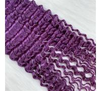 rallonges de ruban Human Hair Extensions 18Inches Tape in Remy Curly Hair Bundles For Women 40G Extensions de cheveux(Purple)