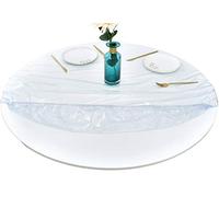 Rally Home Goods Nappe Ronde Transparente en Vinyle de qualité supérieure pour intérieur ou extérieur, Bord élastique, imperméable, Lavable, Protection Fine en Plastique de 109 à 142 cm de diamètre