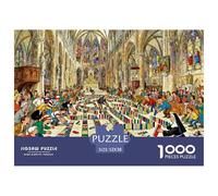 Rallye Domino dans Une Cathédrale Puzzle en Bois Imperméable DIY Puzzles De 1000 Pièces pour Adultes Cadeaux Défi Et Casse-tête Jeux De Stimulants