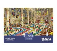 Rallye Domino dans Une Cathédrale Puzzle en Bois Imperméable DIY Puzzles De 1000 Pièces pour Adultes Cadeaux Coloré Jeux De Stimulants