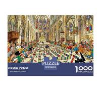 Rallye Domino dans Une Cathédrale Puzzle en Bois Imperméable DIY Puzzles De 1000 Pièces pour Adultes Cadeaux Défi Et Casse-tête Jeux De Stimulants
