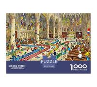Rallye Domino dans Une Cathédrale Puzzle en Bois Imperméable Puzzles De 1000 Pièces pour Adultes Amusant Jeux Éducatifs