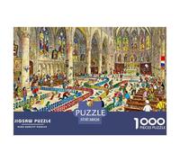 Rallye Domino dans Une Cathédrale Puzzle en Bois Imperméable Puzzles De 1000 Pièces pour Adultes Cadeaux Défi Et Casse-tête De Décoration pour La Maison