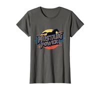 Rallye Stampede Mustang Power School Spirit rétro au Coucher du Soleil T-Shirt, Femme, Asphalte, S