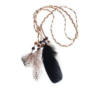Ralondbey Bandeau Boho Indien Plume Bandeau Coiffe Corde à Cheveux Bandeau Bandeau Tribal Hippie Party