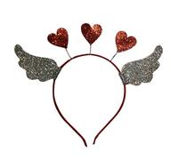 Ralondbey Bandeau de Saint-Valentin pour femme avec paillettes en forme de cœur et aile - Bandeau délicat antidérapant - Fournitures de bal - Accessoires de cheveux pour femmes et filles