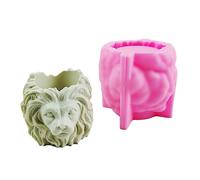 Ralondbey Moule en résine époxy en forme de tête de lion pour pot de fleurs succulentes, argile, ciment et plâtre, moules en silicone pour la maison et le jardin