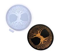 Ralondbey Moules en silicone pour moulage de résine époxy, arbre de vie, moule fait maison, dessous de verre en cristal, moule en silicone innovant