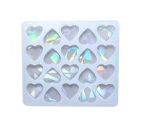 Ralondbey Moules en silicone pour moulage de résine époxy - Moule en silicone holographique en forme de cœur - Boucles d'oreilles en forme de cœur