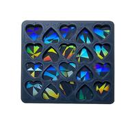 Ralondbey Moules en silicone pour moulage de résine époxy - Moule en silicone holographique en forme de cœur - Boucles d'oreilles en forme de cœur